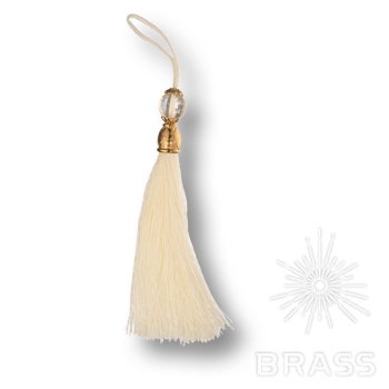 Brass Кисточки для мебельных ручек TASSEL-60-WHITE белый/глянцевое золото фото 1