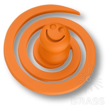 Brass Ручка кнопка детская 445025ST08 червячок оранжевый фото 1