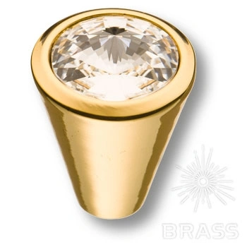 Brass Ручка кнопка 25.355.24.SWA.19 глянцевое золото 24K с кристаллами Swarovski фото 1