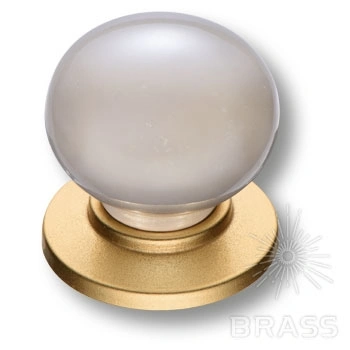 Brass Ручка кнопка 3005-61-PEARL перламутровый / матовое золото фото 1