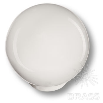 Brass Ручка кнопка детская 626BL шар белый глянцевый фото 1