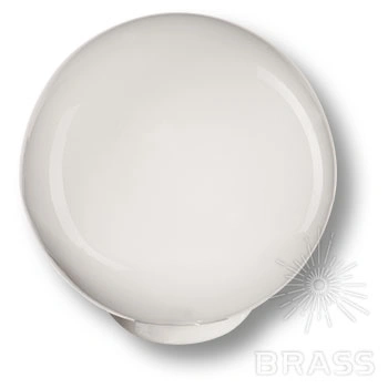 Brass Ручка кнопка детская 626BL1 шар белый глянцевый фото 1