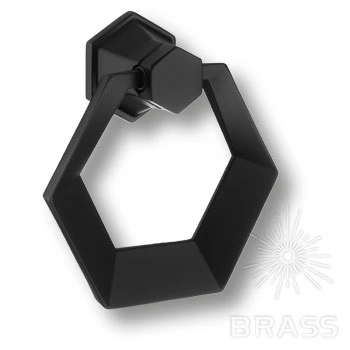 Brass Ручка кольцо 912-Matt Black чёрный фото 1