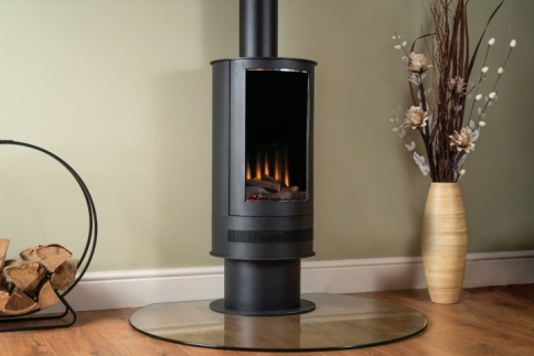 Трехсторонний электрокамин с обогревом BRITISH FIRES Ashurst Barrel Stove фото 1