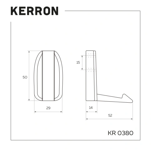 Крючок мебельный KR 0380 однорожковый складной хром фото 2