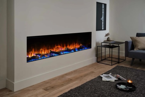 Трехсторонний электрокамин с обогревом BRITISH FIRES New Forest 1900 with Signature logs - 1900 мм фото 3