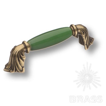 Brass Ручка скоба 1370-40-96-GREEN зелёный / старая бронза 96 мм фото 1