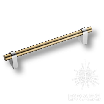 Brass Ручка рейлинг 8951 0160 CR-GL глянцевый хром/глянцевое золото 160 мм фото 1