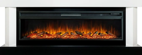 Каминокомплект Vancouver 60 - Белый с черным с очагом Vision 60 LOG LED фото 1