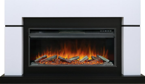 Каминокомплект Lindos - Белый (Ширина 1470мм) с очагом Vision 42 LOG LED фото 1