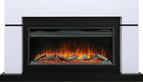Каминокомплект Lindos - Белый (Ширина 1470мм) с очагом Vision 42 LOG LED фото 1