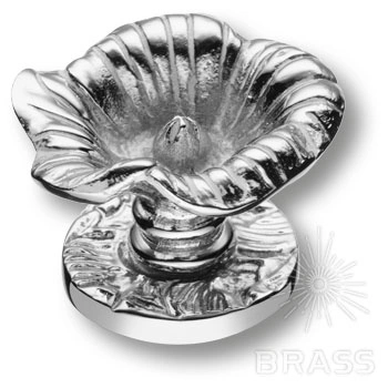 Brass Ручка кнопка 07203-519 латунь глянцевый хром с белой патиной фото 1