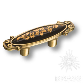 Brass Ручка скоба 15.090.32.PO25B.12 цветочный орнамент / античная бронза 32 мм фото 1