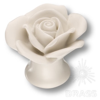 Brass Ручка кнопка 3060-WHITE белый фото 1