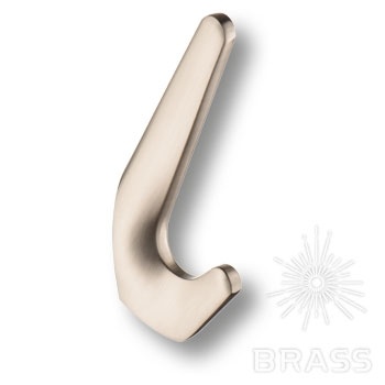 Brass Крючок мебельный двухрожковый 7113 010MP08 сатинированный никель фото 1