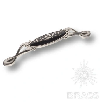 Brass Ручка скоба 15.090.128.PO26B.06 цветочный орнамент / никель 128 мм фото 1