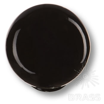 Brass Ручка кнопка детская 626NE2 шар чёрный глянцевый фото 1