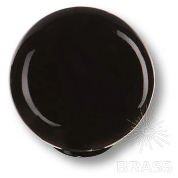 Brass Ручка кнопка детская 626NE2 шар чёрный глянцевый фото 1