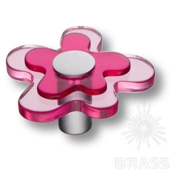 Brass Ручка кнопка детская 678MG цветок малиновый фото 1
