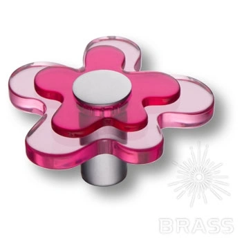 Brass Ручка кнопка детская 678MG цветок малиновый фото 1