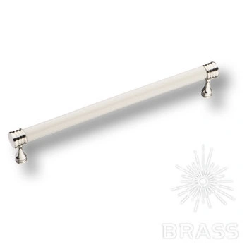 Brass Ручка скоба 2131-51-192-000 белый / глянцевый никель 192 мм фото 1