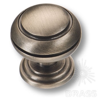 Brass Ручка кнопка 0712-015 латунь старое серебро фото 1