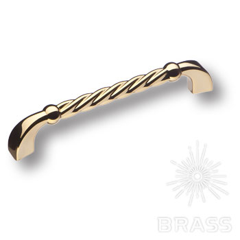 Brass Ручка скоба 7581-100 глянцевое золото 128 мм фото 1