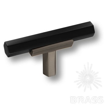 Brass Ручка кнопка модерн 74-Titanium-Matt Black графит/черный фото 1