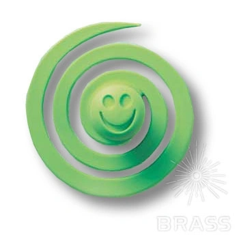 Brass Ручка кнопка детская 445025ST06 червячок зеленый фото 1