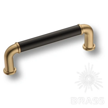 Brass Ручка скоба 4681 0096 GB-AL6 матовая латунь/черный 96 мм фото 1