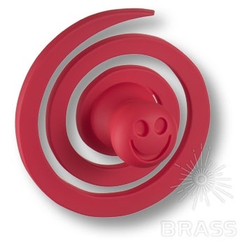Brass Ручка кнопка детская 445025ST09 червячок красный фото 1
