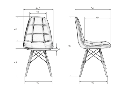 Стул обеденный Модель № 10 (сиденье - серое, ножки - светлый бук) фото 3