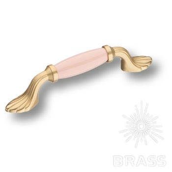 Brass Ручка скоба 1640-61-96-PINK розовый / матовое золото 96 мм фото 1