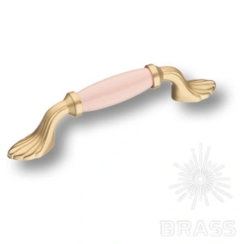 Brass Ручка скоба 1640-61-96-PINK розовый / матовое золото 96 мм фото 1