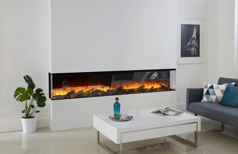 Трехсторонний электрокамин с обогревом BRITISH FIRES New Forest 2400 with Signature logs - 2400 мм фото 3