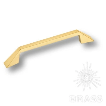 Brass Ручка скоба 6843-100 глянцевое золото 128 мм фото 1