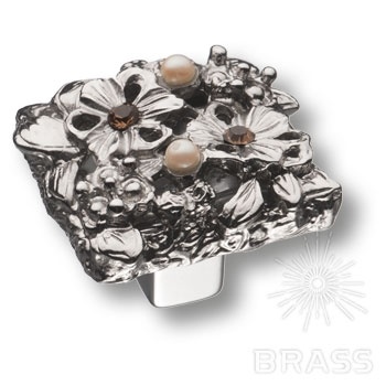 Brass Ручка кнопка "Petit Bouquet" эксклюзивная коллекция 20.35 MO 07 глянцевый хром фото 1