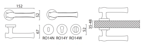 Brass Ручка дверная HA223RO14 GB JULIET матовая латунь фото 2