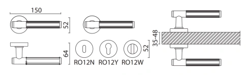 Brass Ручка дверная HA219LRO12 GB NEPTUN-L матовая латунь фото 2