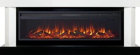 Каминокомплект Vancouver 60 - Белый с черным с очагом Vision 60 LOG LED фото 2