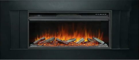 Каминокомплект Line 42 (Разборный) - Чёрный с очагом Vision 42 LOG LED фото 1