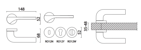 Brass Ручка дверная HA137RO12 NB ATEN никель фото 2