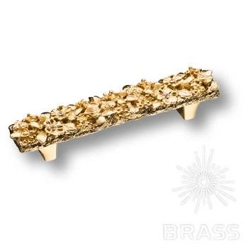 Brass Ручка скоба "Bouquet" эксклюзивная коллекция 01.96.MO19 глянцевое золото 24K 96 мм фото 1