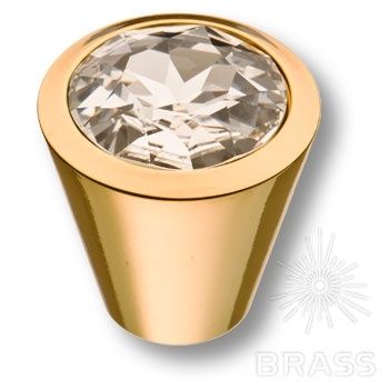 Brass Ручка кнопка 25.355.35.SWA.19 глянцевое золото 24K с кристаллами Swarovski фото 1