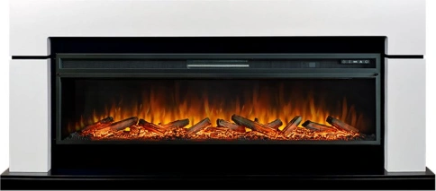 Каминокомплект Lindos 60 - Белый с черным с очагом Vision 60 LOG LED фото 1