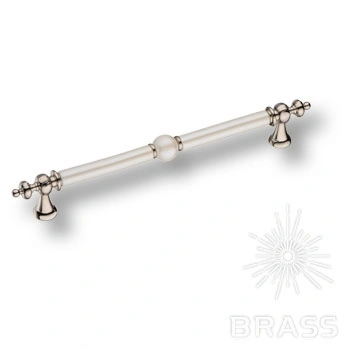 Brass Ручка скоба 2231-51-192-PEARL глянцевый никель / перламутровый 192 мм фото 1
