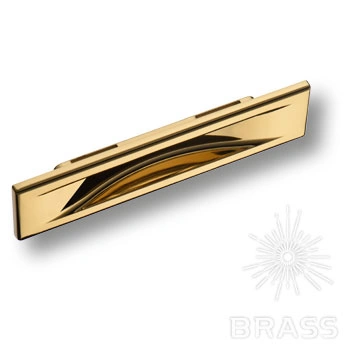 Brass Ручка врезная 4340 0096 GL глянцевое золото 96 мм фото 1