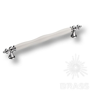 Brass Ручка скоба 1670-10-192-000 белый / глянцевый хром 192 мм фото 1