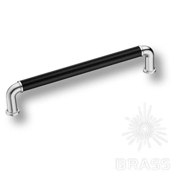 Brass Ручка скоба 4681 0160 CR-AL6 глянцевый хром/черный 160 мм фото 1