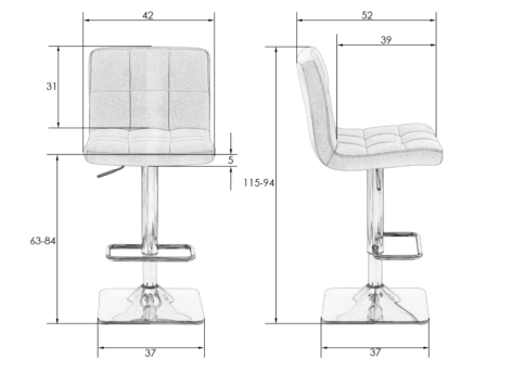 Стул барный Модель № 1 (сиденье-зеленый велюр, основание-золото) фото 2